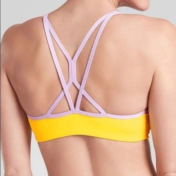 ATHLETA Chroma Sporty Color Block Strappy Bikini Top Size XS - Picture 4 of 5